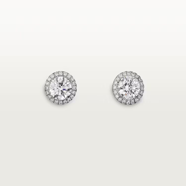 Cartier Destinée stud earrings, 2 brilliant-cut diamonds, paved