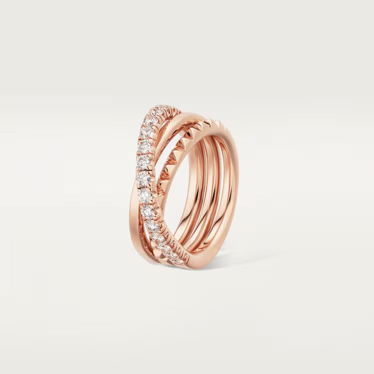Cartier Agrafe ring, triple row, half-paved - Image 2