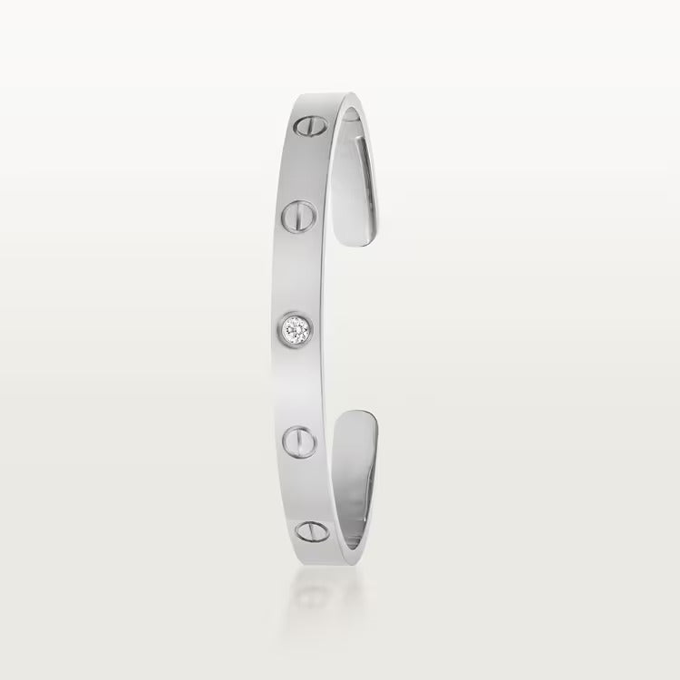 Cartier LOVE cuff, open, classic model, 1 diamond - Image 2