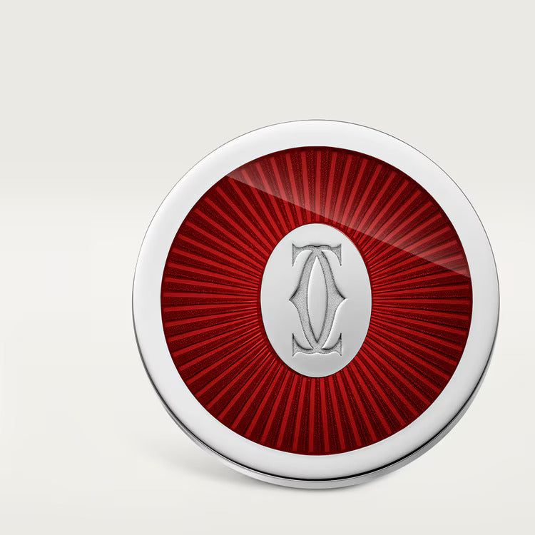 Cartier cufflinks with burgundy lacquer Sunray motif - Image 4