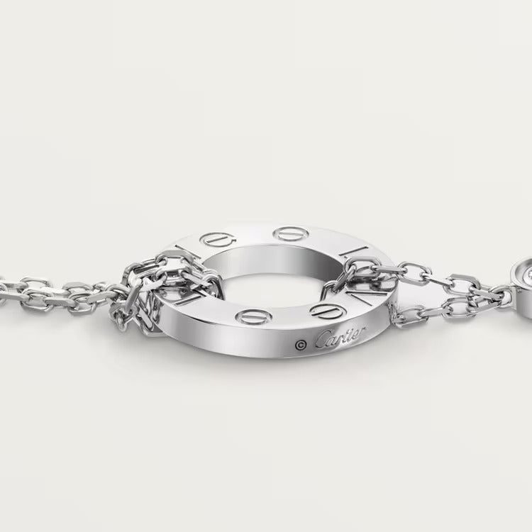Cartier LOVE bracelet, on chain, 2 diamonds - Image 3