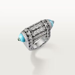Cartier Géometrie & Contrastes ring, turquoise, paved