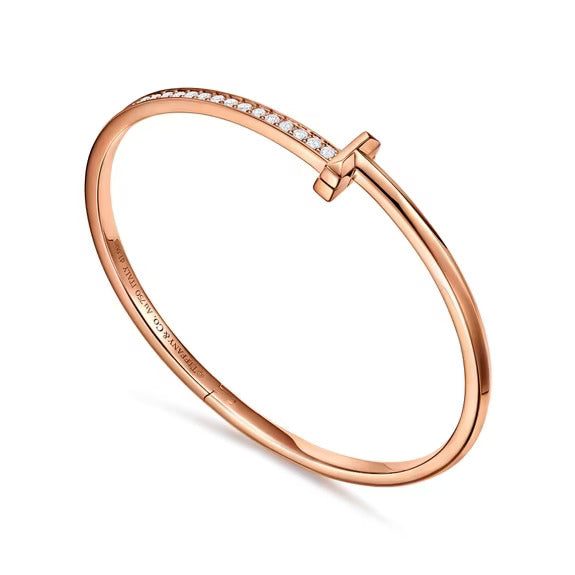 Tiffany T T1 Narrow Diamond Hinged Bangle - Image 3