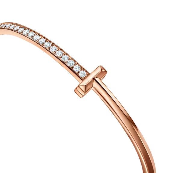 Tiffany T T1 Narrow Diamond Hinged Bangle - Image 4