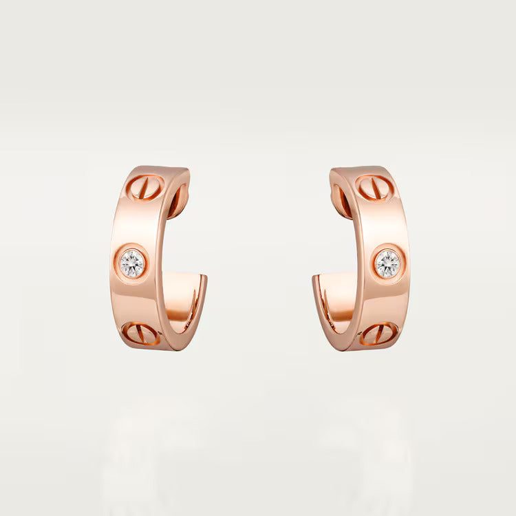 Cartier LOVE hoop earrings, classic model, 2 diamonds