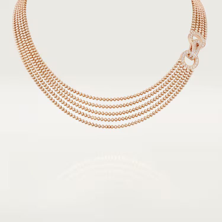 Cartier Agrafe necklace, small model, half-paved