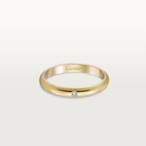 Cartier 1895 wedding band, 2.6 mm width, 1 diamond