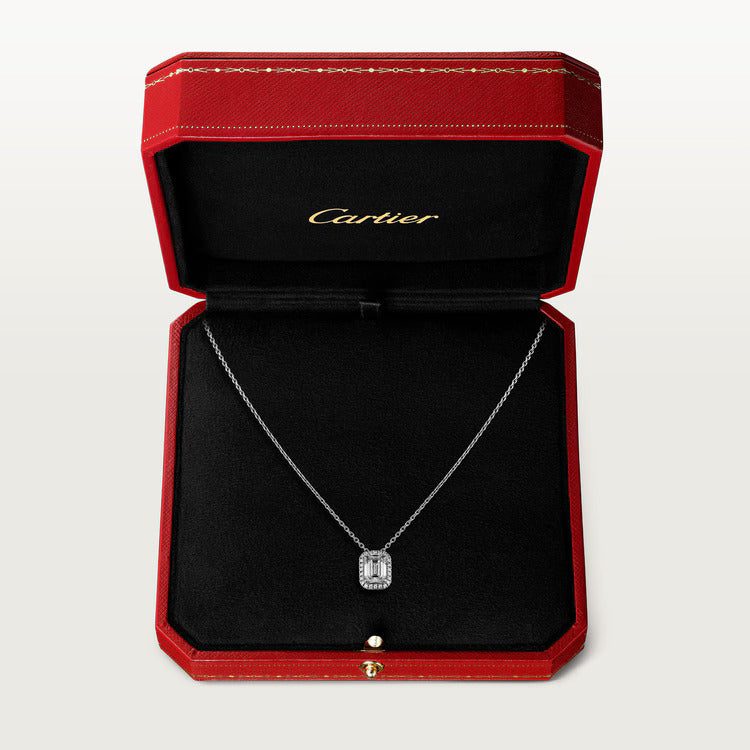 Cartier Destinée pendant, emerald-cut diamond, paved - Image 3