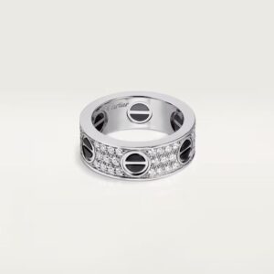 Cartier LOVE ring, classic model, paved, ceramic