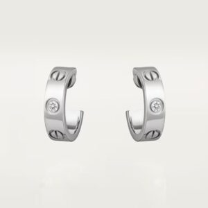 Cartier LOVE hoop earrings, classic model, 2 diamonds