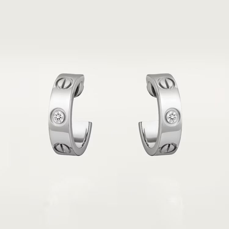 Cartier LOVE hoop earrings, classic model, 2 diamonds