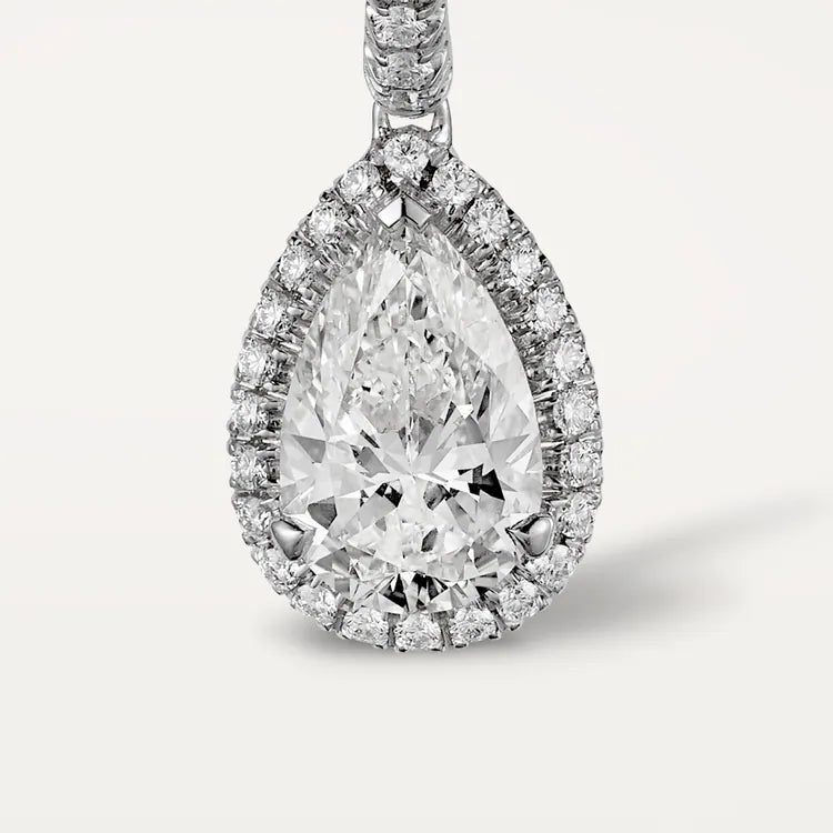 Cartier Destinée sleeper earrings, 2 pear-shaped diamonds, paved - Image 3