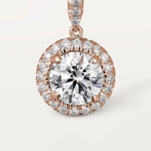 Cartier Destinée sleeper earrings, 2 brilliant-cut diamonds, paved
