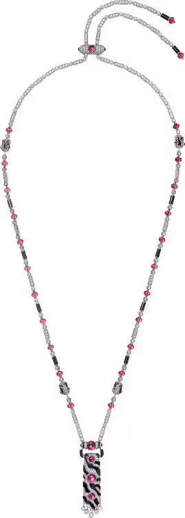 Cartier Beautés du Monde long necklace, rubellite, multi-wear, paved