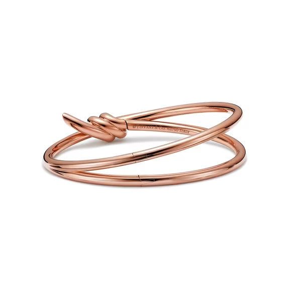 Tiffany Knot Double Row Hinged Bangle in Rose Gold - Image 4