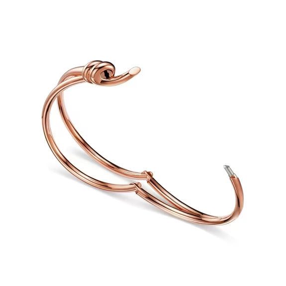 Tiffany Knot Double Row Hinged Bangle in Rose Gold - Image 5