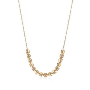 Tiffany Vine East West Pendant in Yellow Gold with Diamonds