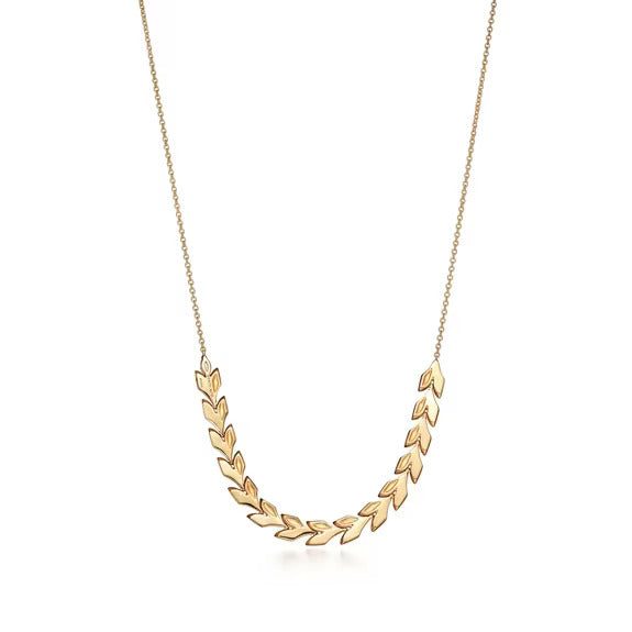 Tiffany Vine East West Pendant in Yellow Gold with Diamonds - Image 3