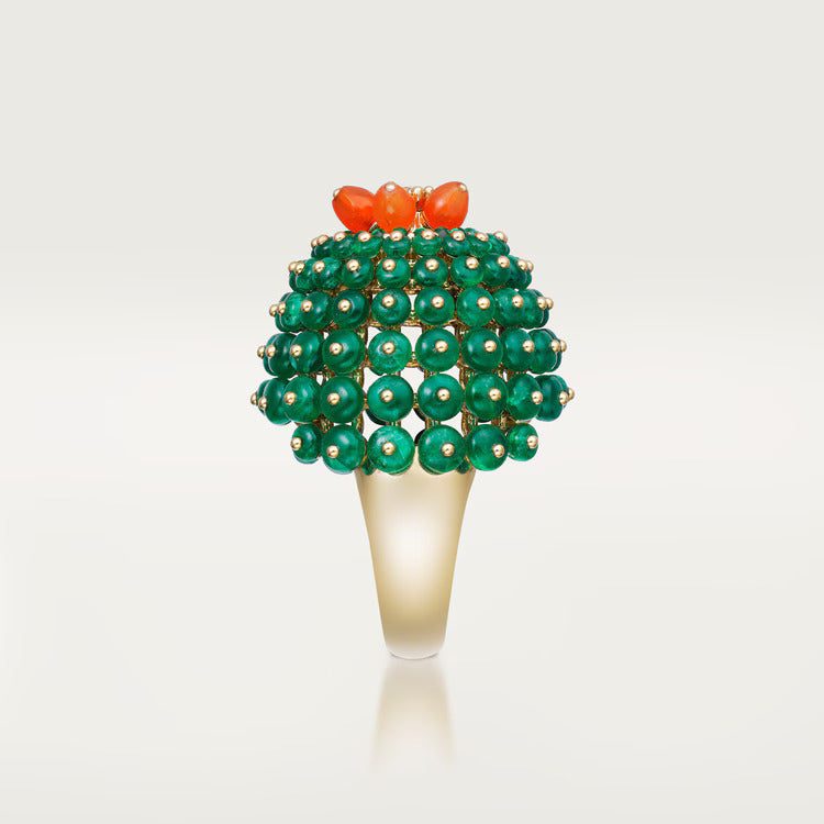Cartier Cactus de Cartier ring, emerald beads, 1 diamond - Image 2