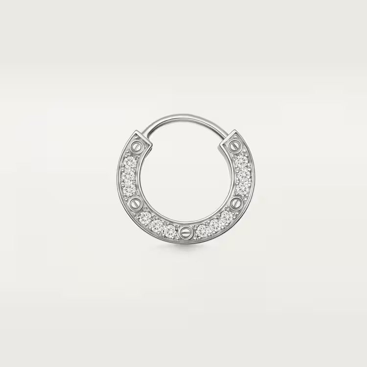 Cartier LOVE single hoop earring, paved