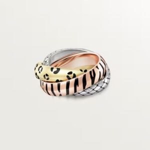 Cartier Trinity ring, lacquer, half-paved