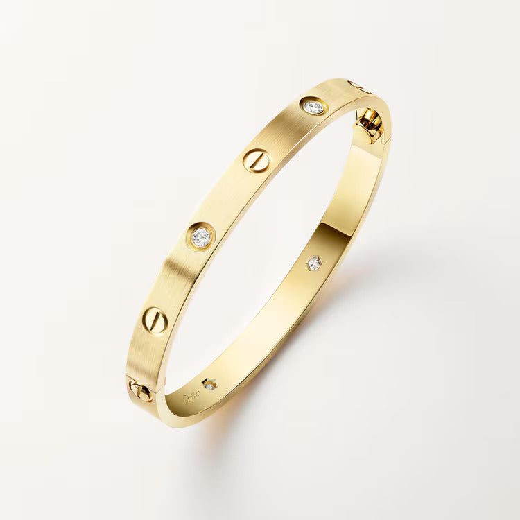 Cartier LOVE bracelet, classic model, brushed, 4 diamonds
