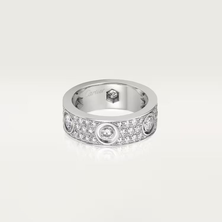 Cartier LOVE ring, classic model, paved, 6 diamonds