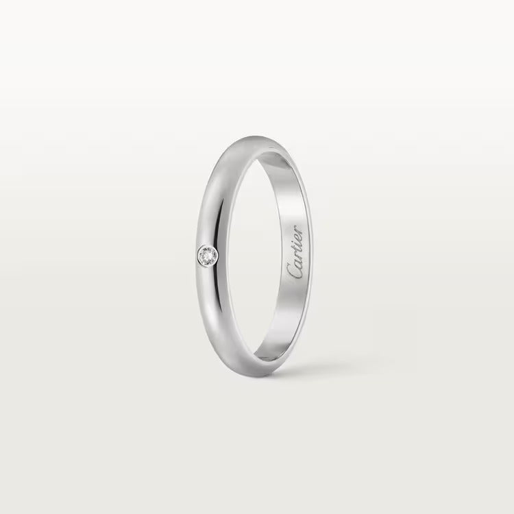 Cartier 1895 wedding band, 2.6 mm width, 1 diamond - Image 2