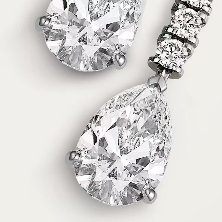 Cartier Long necklace, 2 pear-cut diamonds, paved - Image 2