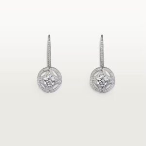 Cartier Galanterie de Cartier sleeper earrings, 2 brilliant-cut diamonds, paved