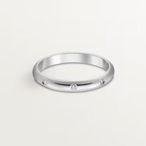 Cartier 1895 wedding band, 2.6 mm width, 3 diamonds