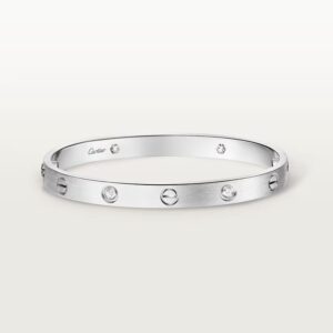 Cartier LOVE bracelet, classic model, brushed, 4 diamonds