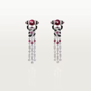 Cartier Beautés du Monde earrings, rubellite, paved