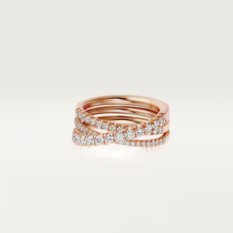 Cartier Agrafe ring, half-paved