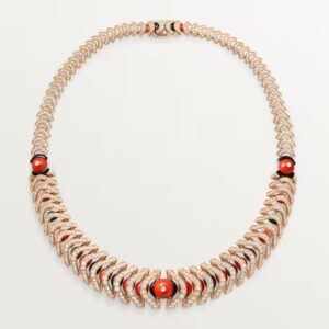 Cartier Géometrie & Contrastes necklace, coral, paved