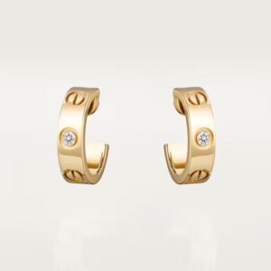 Cartier LOVE hoop earrings, classic model, 2 diamonds