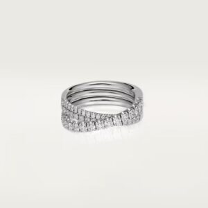 Cartier Agrafe ring, half-paved