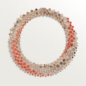 Cartier [Sur]naturel necklace, coral, flexible, paved