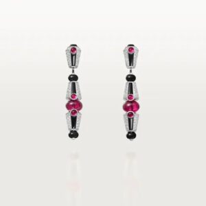 Cartier Beautés du Monde stud earrings, rubellite, paved