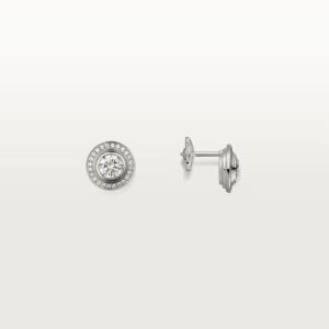 Cartier d'Amour stud earrings, 2 diamonds, paved