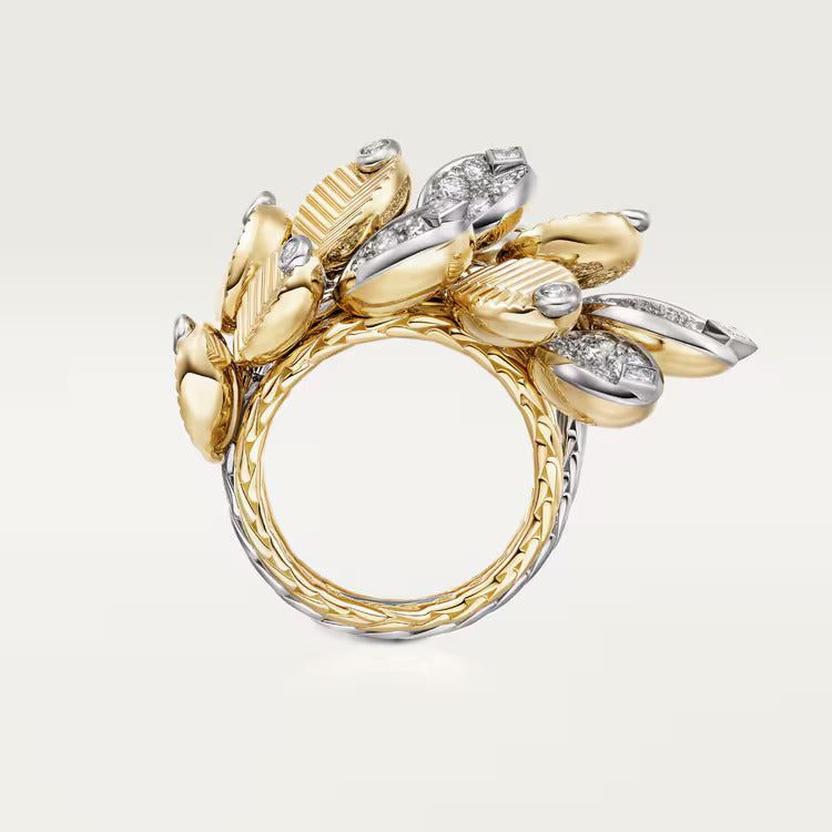 Cartier Grain de Café ring, semi-paved - Image 4