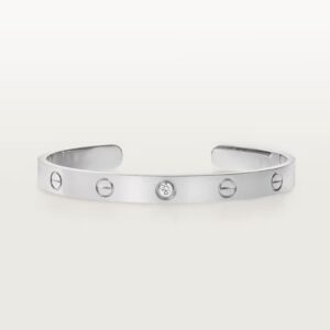 Cartier LOVE cuff, open, classic model, 1 diamond