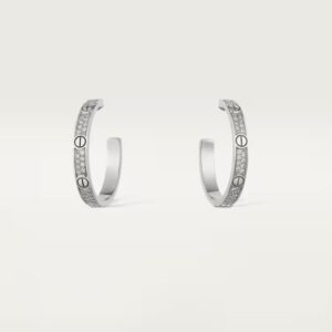 Cartier LOVE hoop earrings, medium model, paved