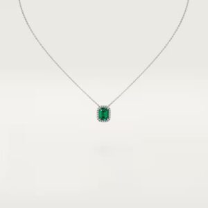 Cartier Destinée pendant, emerald-cut emerald, paved