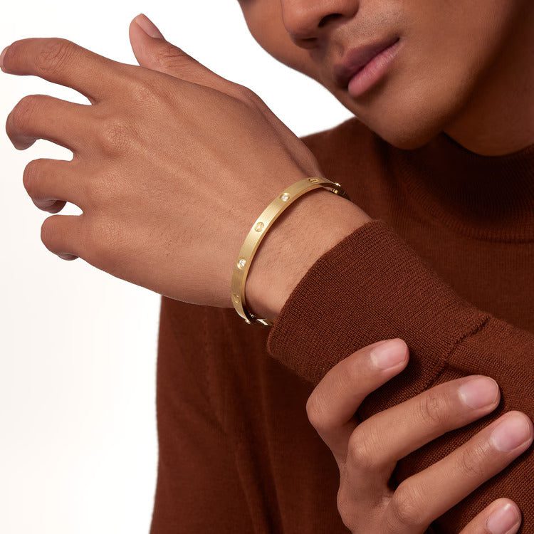 Cartier LOVE bracelet, classic model, brushed, 4 diamonds - Image 3