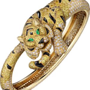 Cartier bracelet, yellow, orange and brown diamonds, paved