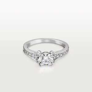 Cartier Ballerine solitaire, brilliant-cut diamond, paved