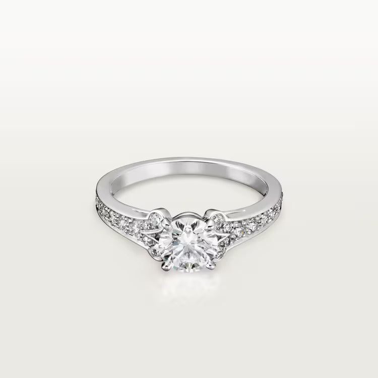 Cartier Ballerine solitaire, brilliant-cut diamond, paved