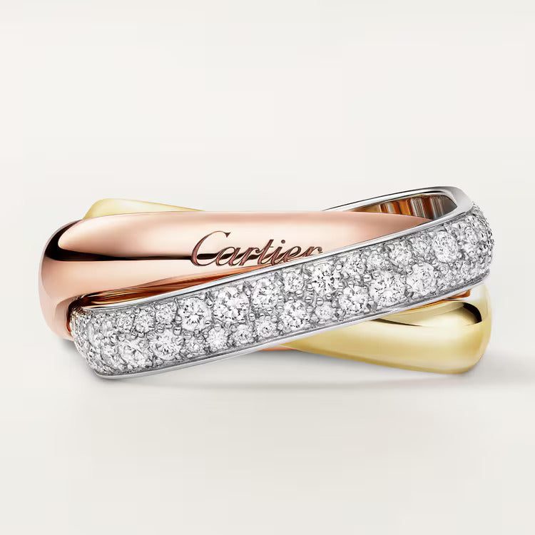 Cartier Trinity ring, cushion-shaped, medium model, half-paved - Image 3