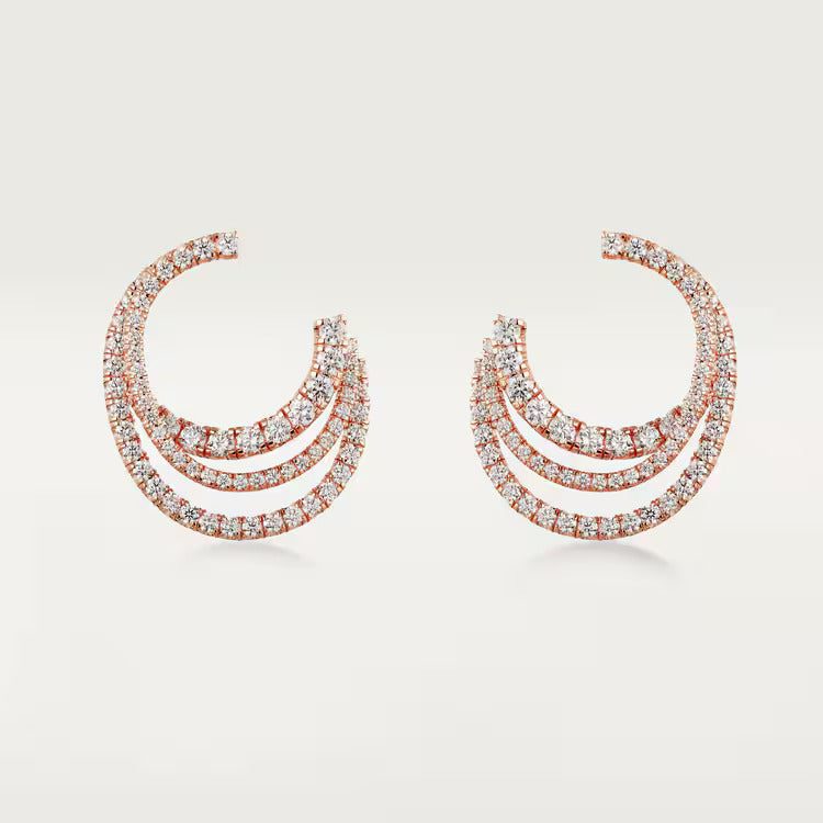 Cartier Etincelle de Cartier hoop earrings, triple row, paved